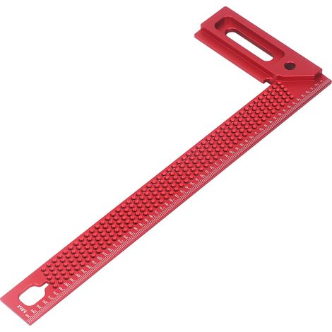 Règle de traçage à angle droit pour le positionnement des trous, 45°/90°, pour le traçage et le marquage du bois, 300 mm (1/5)