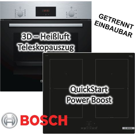 Bosch Einbau-Backofen HBF114ESO mit Induktionskochfeld PVQ61RBB5E - autark, 60 cm