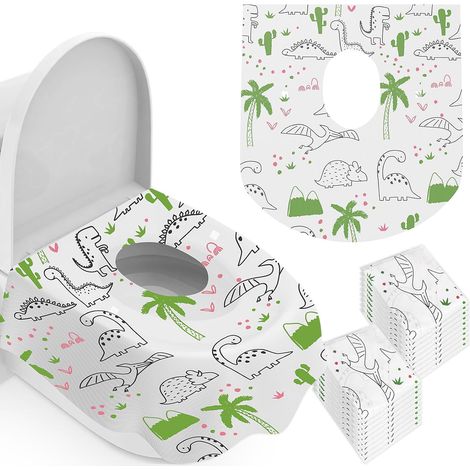 Lot de 20 protège-sièges de toilette jetables pour enfants et adultes, universels, pour l'apprentissage de la propreté, accessoires de voyage, emballés individuellement