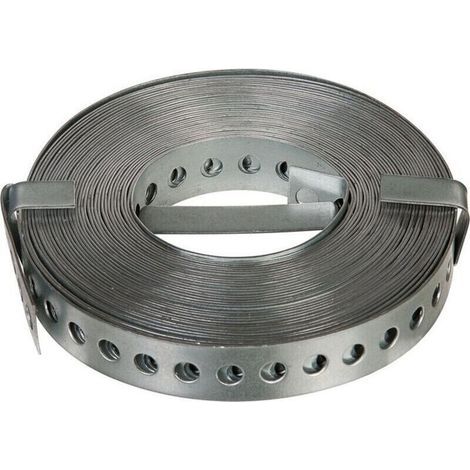 Bande perforée en acier galvanisé – GAH Band-B20×1 mm, longueur 10 m, pour fixation et montage industriel (1/4)