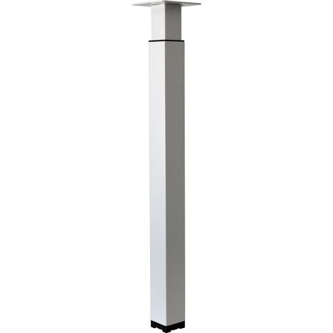 Tischbein verstellbar viereckig Weiß Stahl - Pro Stück