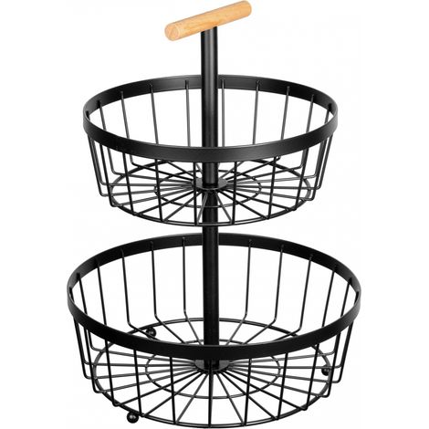 Cesta de dos niveles para frutas, estilo loft 3107