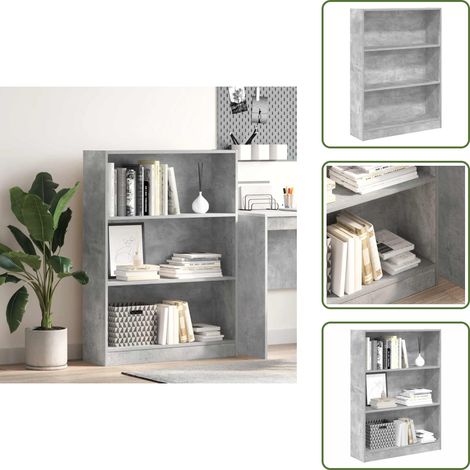 Bücherregal Betongrau 80x24x109 cm Holzwerkstoff - Bücherregal - Bücherregale - Bücherschrank - Bücherschränke