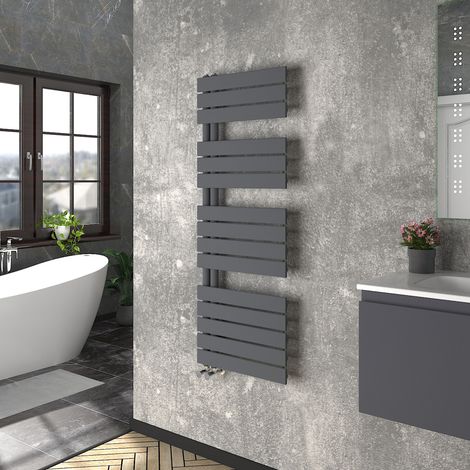 WarmeHaus Heated Towel Radiator Flat Panel Sand Grey 1380x500mm