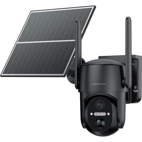 4G LTE IP Caméra de Surveillance Solaire Extérieure avec Carte SIM 360° Rotation, PIR Détection de Mouvement, 2K Vision Nocturne, Audio Bidirectionnel, Etanche (1/5)