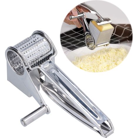 Râpe à Fromage Manuelle Rotative en Acier Inoxydable pour Noix, Poulet et Fromage