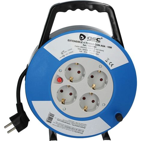 Extensible 4 enchufes com 10 metros de cable 3x1.5mm GSC 100510001 (1/5)