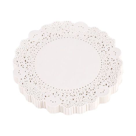 DEESSE SHOP-NIZUUONE Napperons Décoratifs Ajourés en Papier, Tapis à Gâteau pour Décoration de Fête de Mariage, 180 Pièces (8,5 Pouces de diamètre 21,5 cm) (1/5)