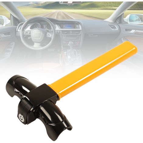 Antivol de volant, clé cylindrique, antivol de volant rotatif robuste, universel pour voitures. (1/5)