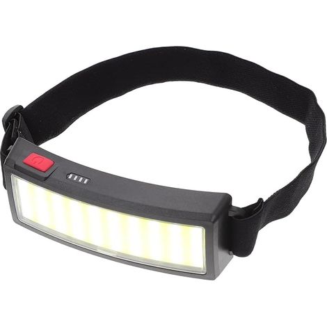 Linterna frontal negra recargable por USB con múltiples modos de luz, ABS ligero, ideal para senderismo y carreras al aire libre. Cable USB incluido. (1/5)