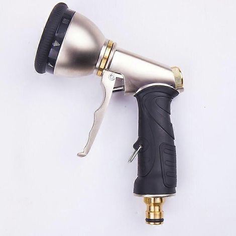 All-metal shower nozzle high-pressure car wash brush car water gun head watering garden water gun 9 functions (1/5)