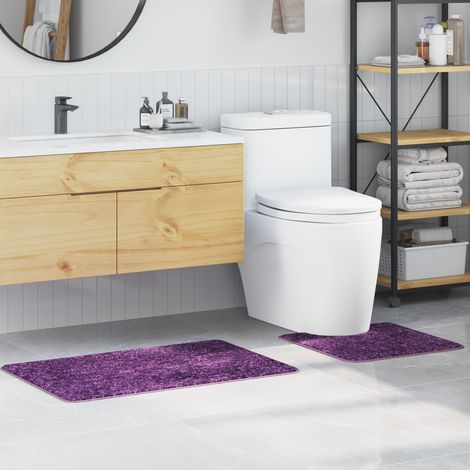 vidaXL Ensemble de tapis de bain antidérapants 2 pc Pourpre 50 x 50 cm (1/5)