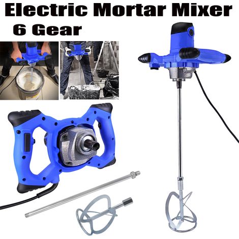 2600W Mixeur de mortier Malaxeur à main Mélangeur Malaxeur Bétonnières 6-Speed
