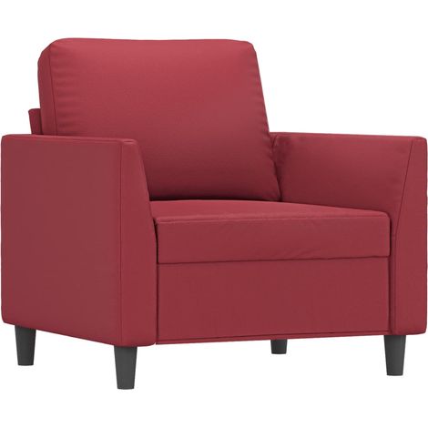 Fauteuil de Salon,Chaise,Fauteuil Rouge bordeaux 60 cm Similicuir CFW832355 (1/5)