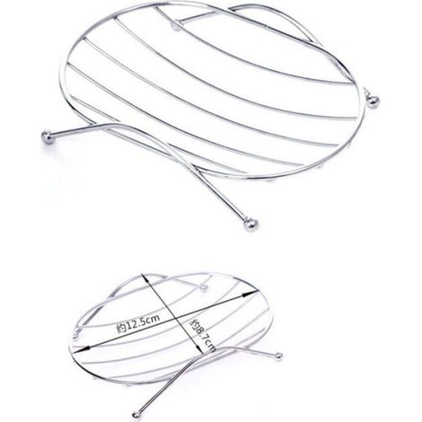 Porte-Savon - Acier Inoxydable - Forme Ovale - Pour Douche Salle De Bain Cuisine - Lot De 2 (1/5)