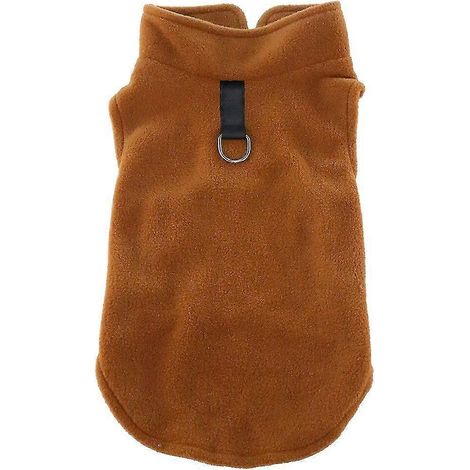 Ropa de forro polar para perros pequeños, primavera, otoño, cálida, para cachorros, gatos, chaleco, ropa para Shih Tzu, Chihuahua, chaqueta para Bulldog Francés, abrigos para Pug, marrón (1/5)