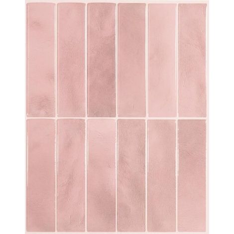 Stickers muraux 3D en époxy, rose, 22,9 x 29 cm, 5 feuilles, stickers auto-adhésifs en PU pour carrelage de cuisine et de salle de bain. (1/5)
