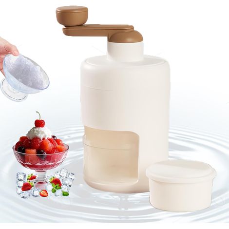 Máquina manual para hacer hielo raspado, trituradora de hielo portátil, máquina para hielo picado, ideal para batidos y hielo picado - Libre de BPA (Blanco) (1/5)