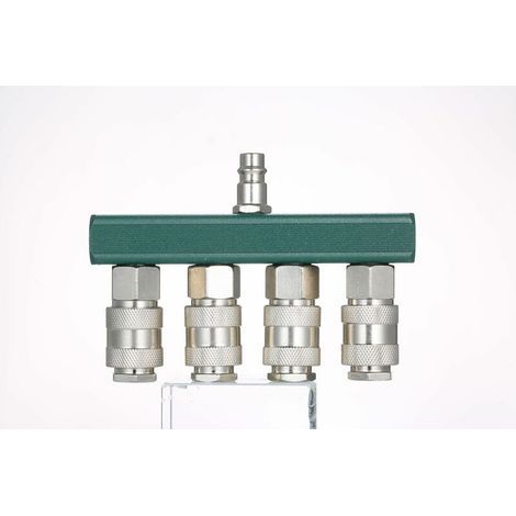 4-Way Quick Connector 1/4" NPT Thread Air Hose Coupler Pneumatic Fittings (1/5)