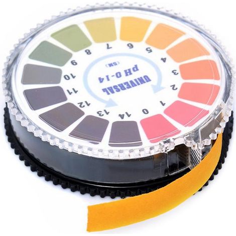 Papier test pH 5m/roll - Bande test pH 0-14 pour eau, salive, urine, aquarium - Mesures facile et portable - Environ 250 tests par rouleau - Durée de vie 3 ans (1/5)