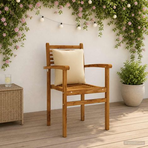 vidaXL Back Cushion PUTTEN 4 pcs 100% Polyester Beige 40 x 40 x 15 cm (1/5)