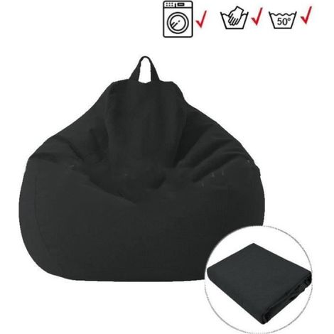 Housse de canapé - Sans remplissage - Noir - 70x80cm - Polyester - Intérieur et extérieur (1/4)
