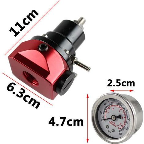 Pièces de modification automobile : turbocompresseur de carburant, régulateur de pression de carburant avec manomètre (une unité) (1/4)