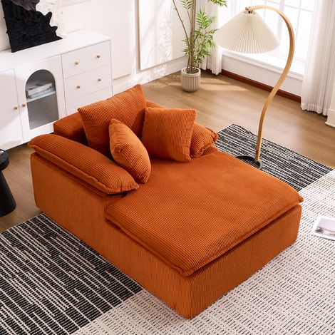 Canapé relax de 46 cm de hauteur, conçu pour l’intérieur, au design sans armature. Canapé relax de lecture plus confortable, avec larges accoudoirs, sans installation nécessaire. (1/5)