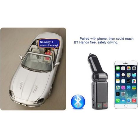 Voiture MP3 Audio Lecteur Bluetooth Kit De Voiture Transmetteur FM Sans Fil Modulateur FM Mains Libres Écran lcd USB Chargeur pour i (1/4)