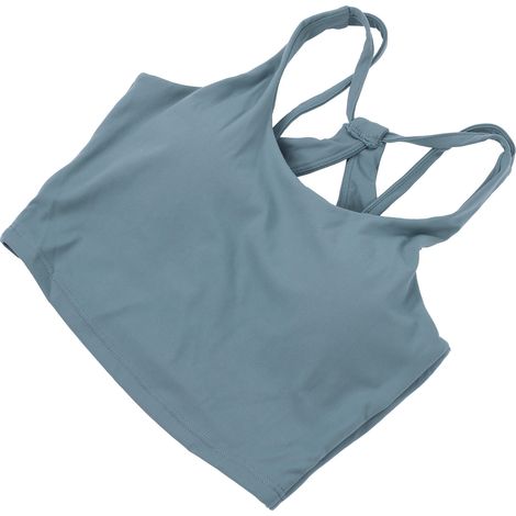 Sport-BH mit gekreuzten Trägern am Rücken für Damen und Mädchen, ideal für Yoga, Fitness und Workouts. Sportaccessoire. Blaugrün, Größe L. (1/5)
