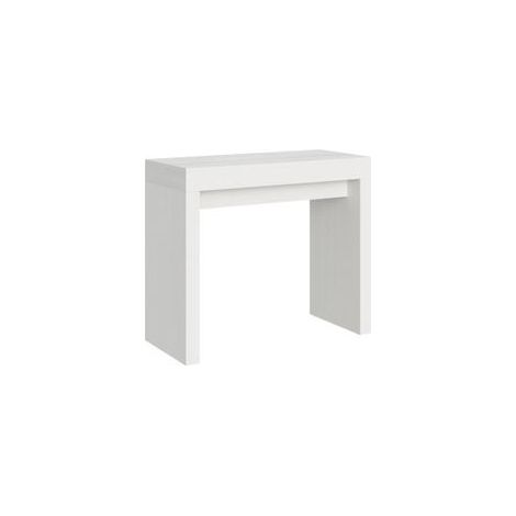 Console extensible blanche 12 personnes 40 à 300cm Ribo-Pied et support sur roulettes (1/5)