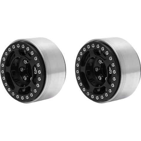 2 Pièces Moyeu de Roue en Alliage d'Aluminium CNC 1.9" - Haute Durabilité pour Voiture RC, Camion Télécommandé Noir (1/5)