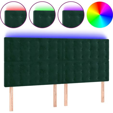 Maison Exclusive - Cabecero con luces LED terciopelo verde oscuro (1/5)