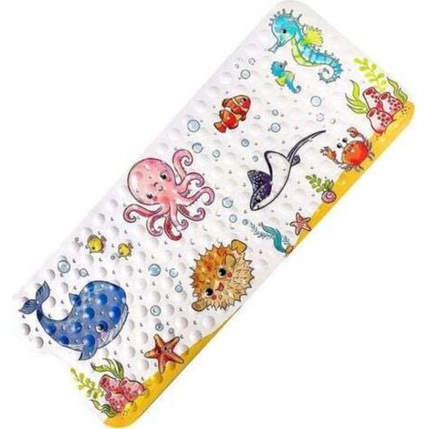 Xqday Baby Bath Mat – (100cm x 40cm) Ocean Themed Bath Mat with 200 Suction Cups (Gift Idea) (1/4)