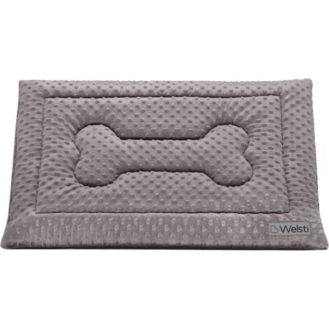 Panier pour chat, tapis pour chien, Welsti gris minky XL 130x90 (1/5)