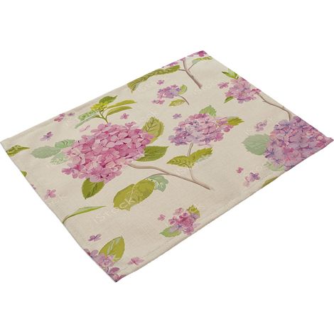 Nappe De Table En Coton Et Lin Motif Floral Pour Décoration De Salle À Manger Résistante À La Chaleur Lot De 1