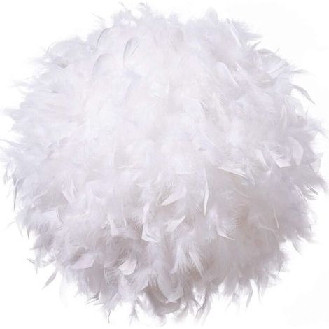 40cm Feather Lampshade for Ceiling Chandelier Pendant Light, Lampshade for Hanging Lamp or Table Lamp for Bedroom (1/4)