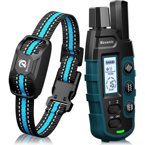 Collier de Dressage pour Chien de 3000m avec Télécommande pour Chiens de 3 à 55 Kg Rechargeable Collier électronique étanche avec bip(1-8), Vibration(1-16), Double Vibration (1-16) (1/5)