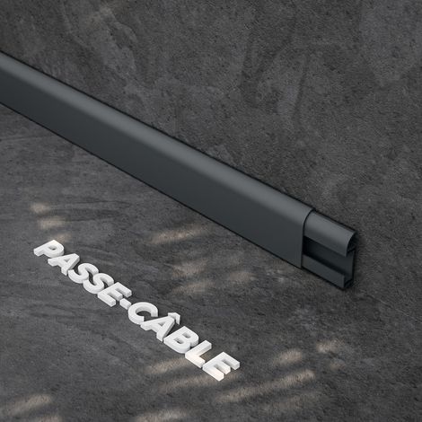 Plinthe Passe-Câble PVC 50 mm - Anthracite - 1 m, À l'unité (1/4)