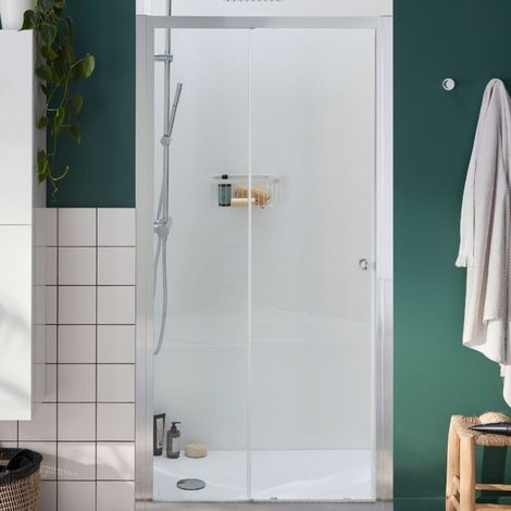 JACOB DELAFON Mampara de ducha Serenity de 120 cm, puerta corredera reversible instalada. Nicho