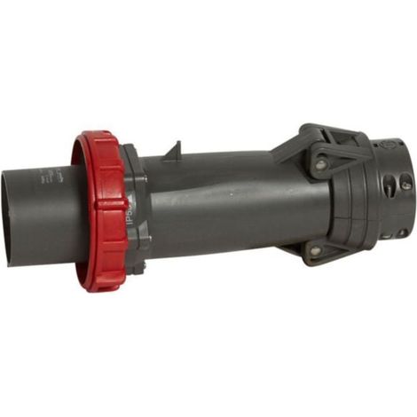 fiche droite male 125 ampères 3p+n+t ip55 rouge - legrand hypra 59523
