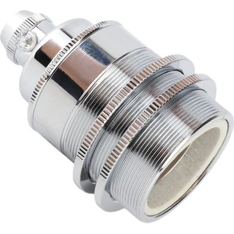 Support de Lampe, Support de Lampe de Montage de Boîte de Sortie Support de Lampe Style Vintage Cuivre E27 Base Accessoires de Bricolage pour Lustre de Table Lampadaire (Chrome) (1/5)