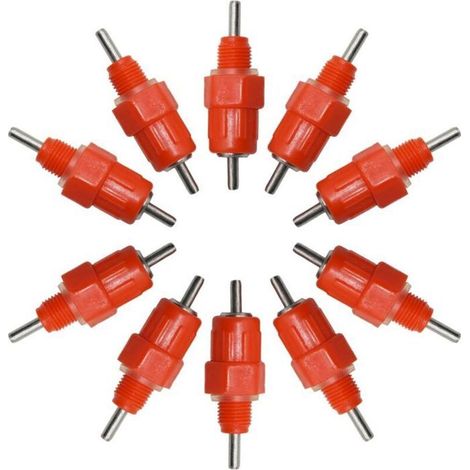 10 Tétines Abreuvoir Automatiques pour Volaille, Plastique, pour Poulets Canards et Autres Volailles (1/5)