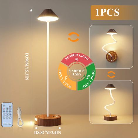 (Marron) Lampe de chevet LED créative et minimaliste, adaptée aux chambres et aux salles à manger. (1/5)
