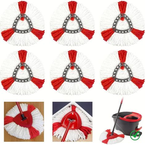 18 Pièces Recharge Serpillère Compatible avec Les Systèmes Vileda Turbo 2-en-1 / EasyWring & Clean – Têtes de Serpillière Microfibre de Rechange pour Balai Rotatif Nettoyage des Sols