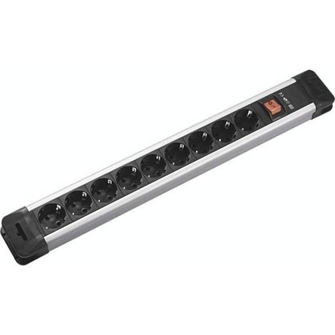 Bachmann CONNECTUS regleta con 9 enchufes negra y plateada (1/3)