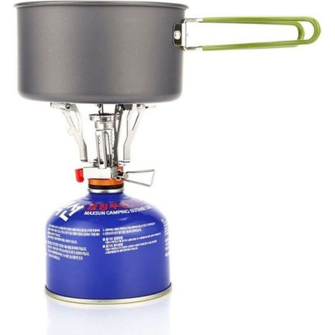 Réchaud - Allumage Piézoélectrique - Coupe-Vent En Alliage D'aluminium - Pour Camping Et Randonnée - 1 Pièce (1/5)