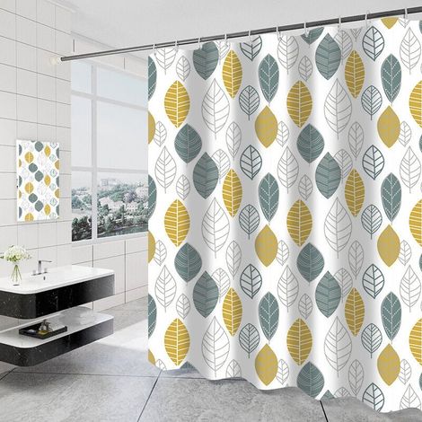 Tenda da doccia impermeabile in poliestere spesso, tessuto in poliestere, tende da doccia impermeabili per bagno, lavabili in lavatrice - Blu 150-200 cm (1/4)