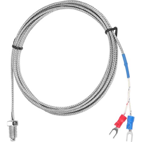 Fil de capteur de température à thermocouple de type K à filetage M8, 0-400℃ (2 m) (1/5)