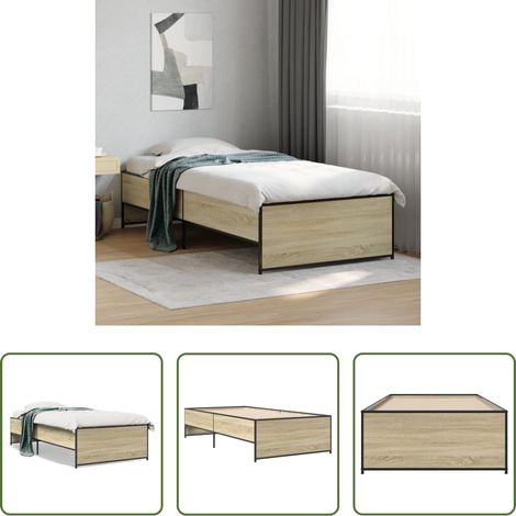 Lit chêne - Cadre de lit sans matelas chêne sonoma 75x190 cm (1/5)